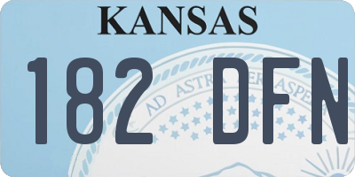 KS license plate 182DFN