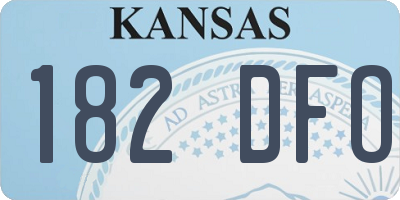 KS license plate 182DFO