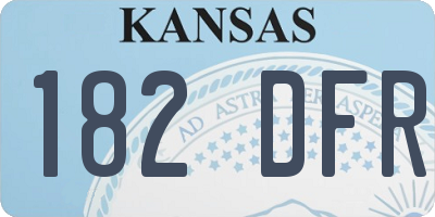 KS license plate 182DFR