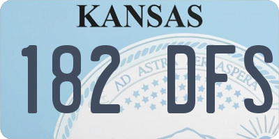 KS license plate 182DFS