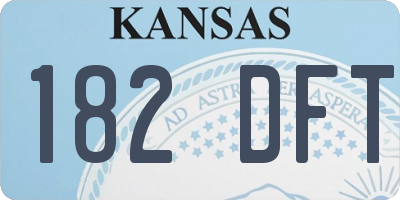 KS license plate 182DFT