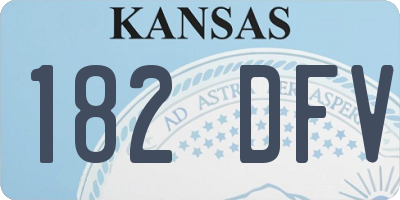 KS license plate 182DFV