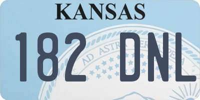 KS license plate 182DNL