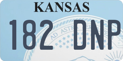 KS license plate 182DNP