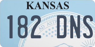 KS license plate 182DNS