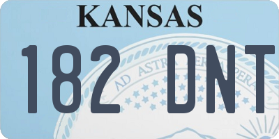 KS license plate 182DNT