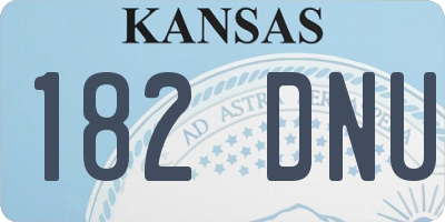 KS license plate 182DNU