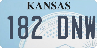 KS license plate 182DNW