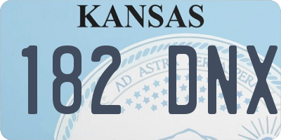 KS license plate 182DNX