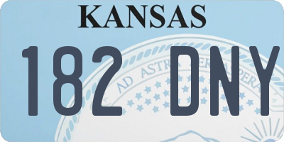 KS license plate 182DNY