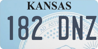 KS license plate 182DNZ