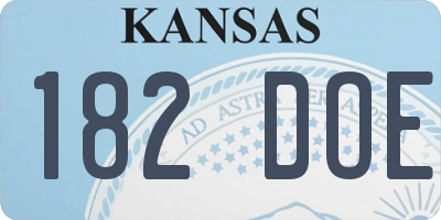 KS license plate 182DOE