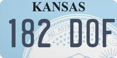 KS license plate 182DOF
