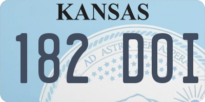 KS license plate 182DOI