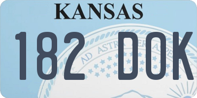 KS license plate 182DOK