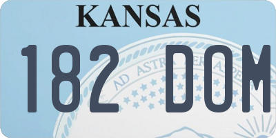 KS license plate 182DOM