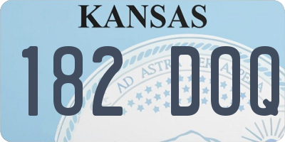 KS license plate 182DOQ