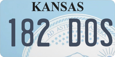 KS license plate 182DOS