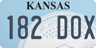 KS license plate 182DOX