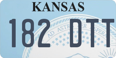 KS license plate 182DTT