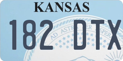 KS license plate 182DTX
