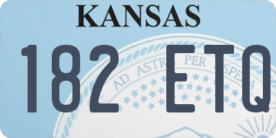 KS license plate 182ETQ