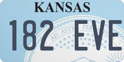 KS license plate 182EVE