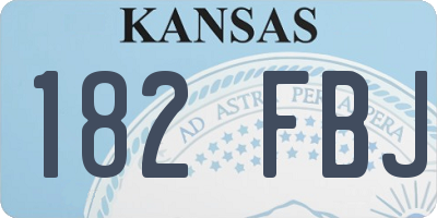 KS license plate 182FBJ