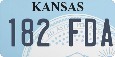 KS license plate 182FDA