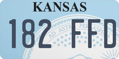KS license plate 182FFD
