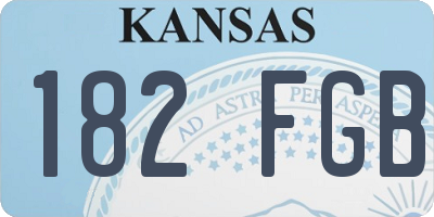 KS license plate 182FGB