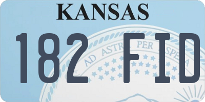 KS license plate 182FID