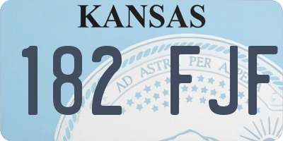 KS license plate 182FJF