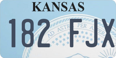 KS license plate 182FJX