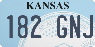 KS license plate 182GNJ