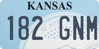KS license plate 182GNM