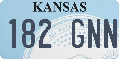 KS license plate 182GNN