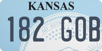 KS license plate 182GOB