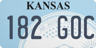 KS license plate 182GOC