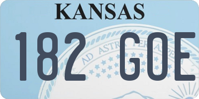 KS license plate 182GOE