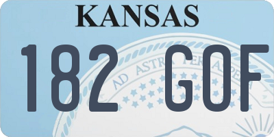 KS license plate 182GOF