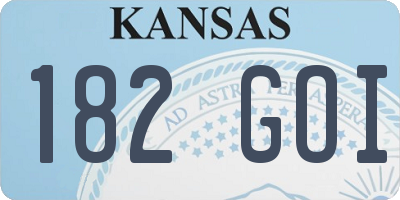 KS license plate 182GOI