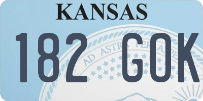 KS license plate 182GOK
