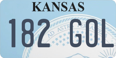 KS license plate 182GOL