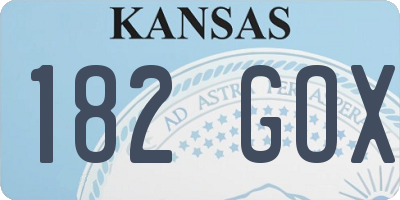 KS license plate 182GOX