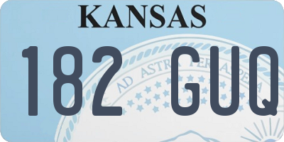 KS license plate 182GUQ