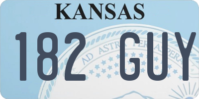 KS license plate 182GUY