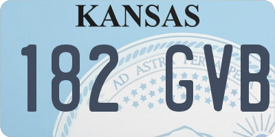 KS license plate 182GVB