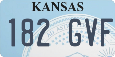 KS license plate 182GVF