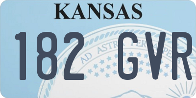 KS license plate 182GVR